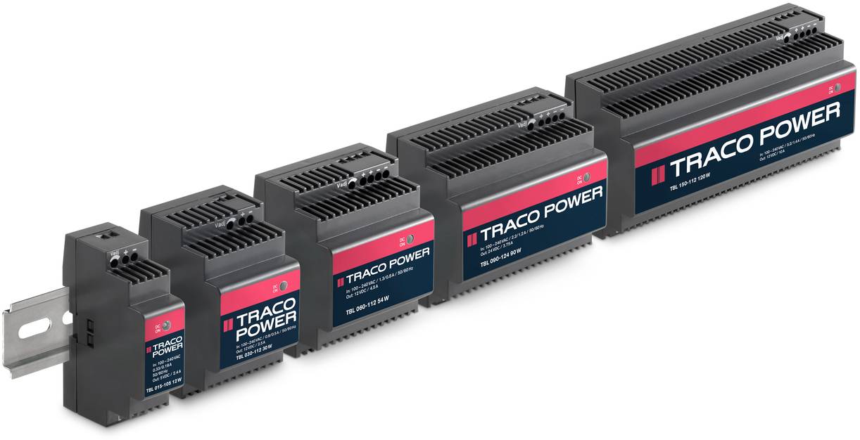 TracoPower TBL 090-124 Rail mounted PSU (DIN) 24 V DC 3.75 A 90 W No. of outputs:1 x Content 1 pc(s)