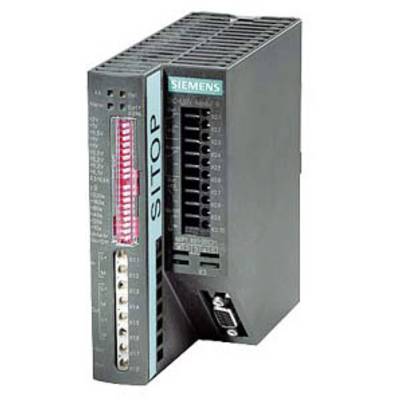 A Siemens SITOP power supply with multiple connections and a red LED indicator on the front.