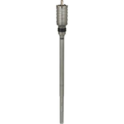 Long drill bit with an extended shaft and a round, serrated head, suitable for deep drilling in masonry or concrete.