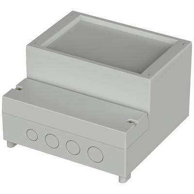 A light grey, rectangular enclosure with rounded edges and several circular cut-outs on the lower front side.