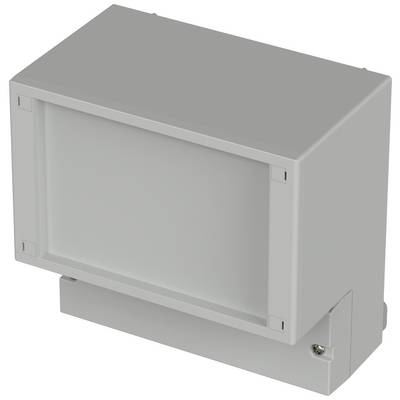 A rectangular grey enclosure with a removable lid, suitable for wall mounting, commonly used for electronic components.