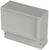 Grey, rectangular plastic enclosure with removable front cover and mounting screws, suitable for wall mounting.
