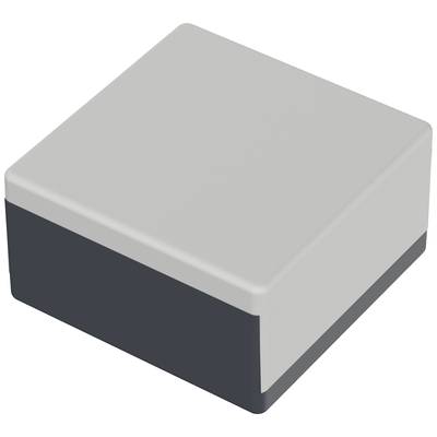 A grey, square plastic enclosure with rounded corners, suitable for protecting electronic components.