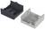 Two rectangular plastic enclosures, one in black and the other in grey, with mounting mechanisms on the underside.
