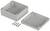 A grey, rectangular plastic enclosure, consisting of two parts: a base and a lid section. Four screws are lying beside it.