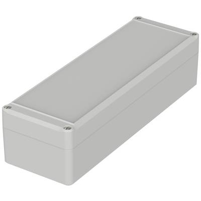 Rectangular grey enclosure with rounded corners and four screws.