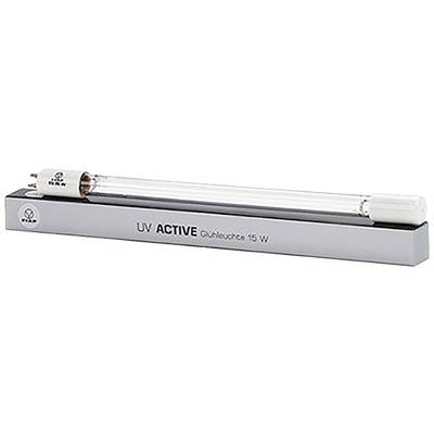 UV-Glow Lamp, 45 W, on grey packaging with 'UV ACTIVE' inscription. Main application: Disinfection.