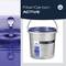 Bucket with the print 'FilterCarbon ACTIVE' by FIAP, on a grey background. Main product packaging for water treatment.
