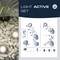 'LIGHT ACTIVE SET' Installation Guide for Outdoor Lighting on Stone Flooring, illustrated with step-by-step graphics and symbols.