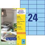 Avery Zweckform 3449 colored labels, A4, 70 x 37 mm, 100 sheets/2,400 labels, blue