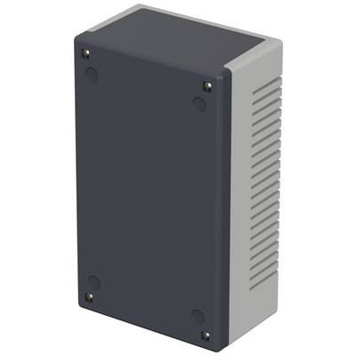 A rectangular, grey enclosure with rounded corners and four visible screws at the corners.