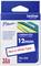 Tape cassette in packaging labelled 'Red on White Tape', suitable for 12 mm labels, Brother brand, P-touch range.