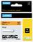 Packaging Label for DYMO Rhino Industrial Labels: 19mm x 5.5m, black text on orange vinyl, 80% labels per roll.