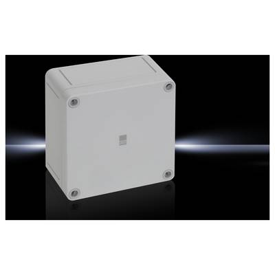 Grey plastic casing with four screws in the corners against a dark background.