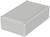 Rectangular, grey plastic casing with slightly rounded corners and screws at the corners for securing.
