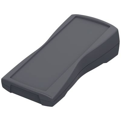A black, rectangular device with rounded edges lies flat on a surface. It has a minimalist design.