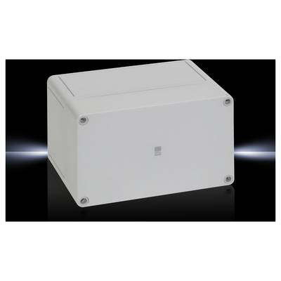 Grey plastic casing on a black background. Rectangular shape with rounded corners and four visible screws at the corners.