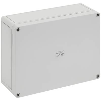 A rectangular, grey enclosure with screwed corners, suitable for protecting electronic components.
