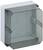 A transparent, rectangular plastic enclosure box, partially open, primarily used for electrical installations.