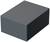 A dark grey, rectangular enclosure with visible screws at the corners. Suitable for housing electronic components.