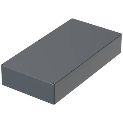 Rectangular dark grey enclosure with a smooth surface and rounded edges, without any visible openings or connections.