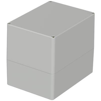 Grey, rectangular plastic box with rounded edges and four screws at the corners.