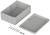 A rectangular grey plastic enclosure with a lid and screws, ready for assembly. Suitable for electronic components.