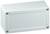 Rectangular white enclosure with four corner screws, suitable for protecting electronic devices or circuits.