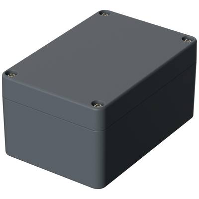A rectangular, dark grey enclosure with rounded corners and four visible screws at the corners of the top surface.