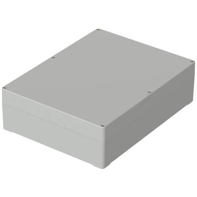 Grey rectangular enclosure with screws at the corners.