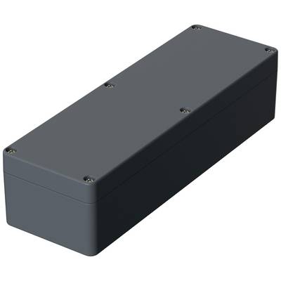Rectangular, black casing with six screws visible on the top surface.