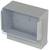 Grey, rectangular enclosure with transparent front cover, suitable for mounting electrical devices or distribution components.