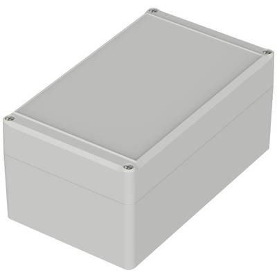 Rectangular grey enclosure with rounded corners, suitable for electronic components.