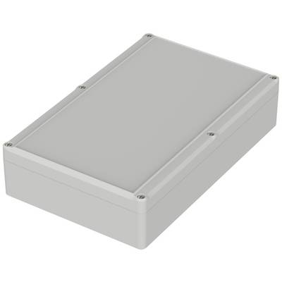 A rectangular grey enclosure with rounded corners and visible screws at the edges, for electronic or technical applications.