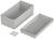 A rectangular, grey enclosure consisting of two parts, accompanied by four mounting screws.