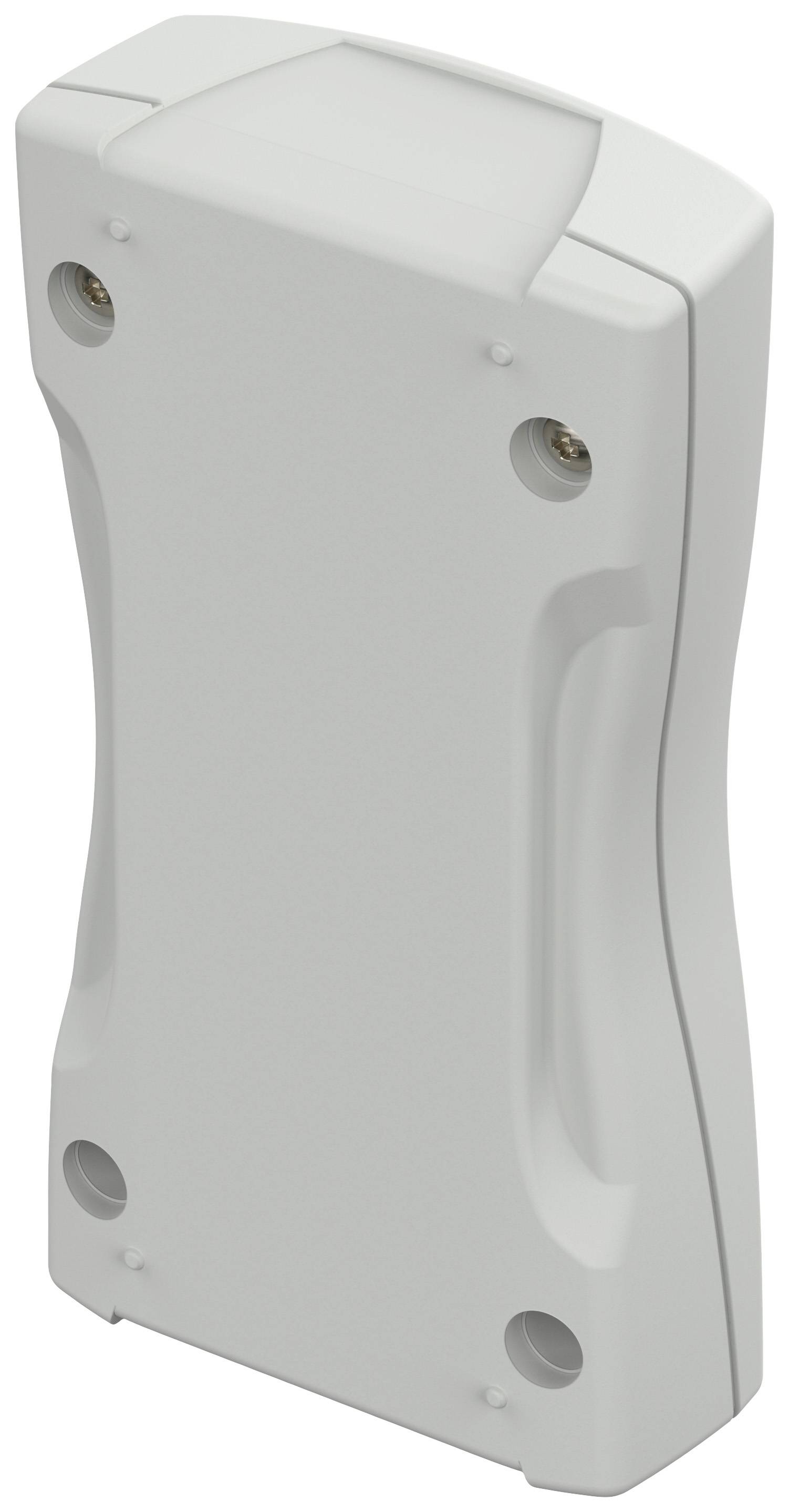 A white, rectangular plastic enclosure with rounded edges, vertically oriented. Suitable for electronic devices.