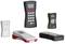 Five different electronic measuring devices arranged on a white background. Each has its own display and button layout.