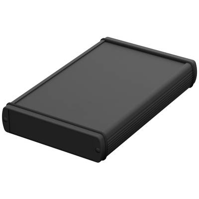 External black plastic hard drive enclosure, rectangular in shape, with robust side edges for impact protection.
