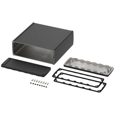 Metal housing components: main housing, removable front and rear panels, seals and screws. Assembly required.