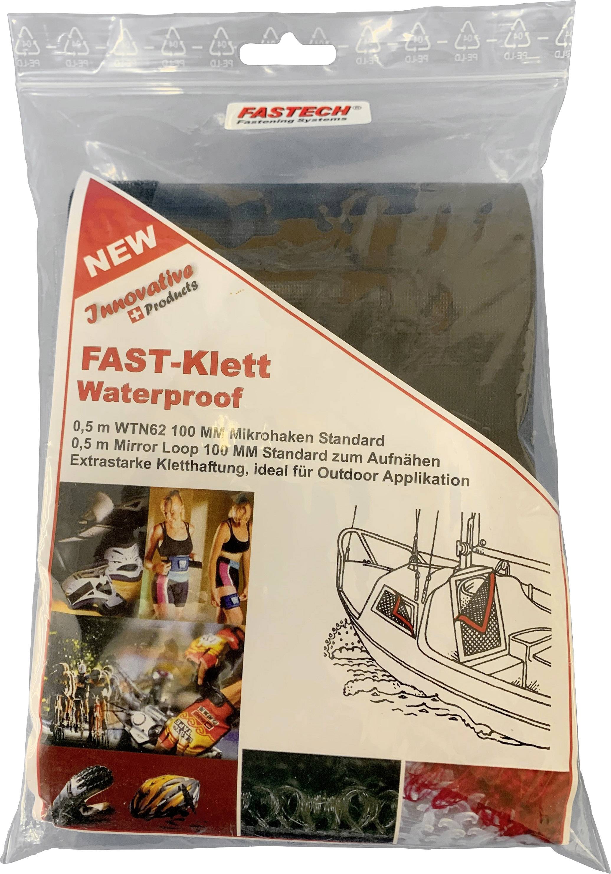 FASTECH® 707-330-Bag Hook-and-loop tape sew-on Micro hooks (L x W) 500 mm x 100 mm Black 0.5 m-1