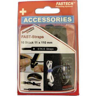 FASTECH® 800-330C  Hook-and-loop cable tie for bundling  Hook and loop pad (L x W) 110 mm x 11 mm Black 10 pc(s)