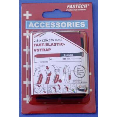 FASTECH® 924-330C  Hook-and-loop tape with strap Hook and loop pad (L x W) 335 mm x 25 mm Black, Red 2 pc(s)