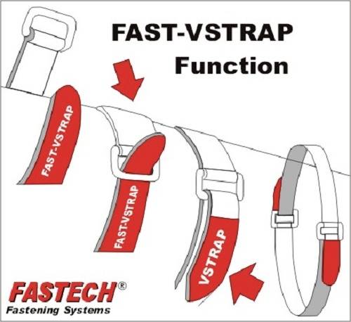 FASTECH® F101-20-300 Hook-and-loop tape with strap Hook and loop pad (L x W) 300 mm x 20 mm Black 1 pc(s)-2