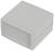 A grey, rectangular enclosure with rounded edges, suitable for electronic devices, isolated on a white background.