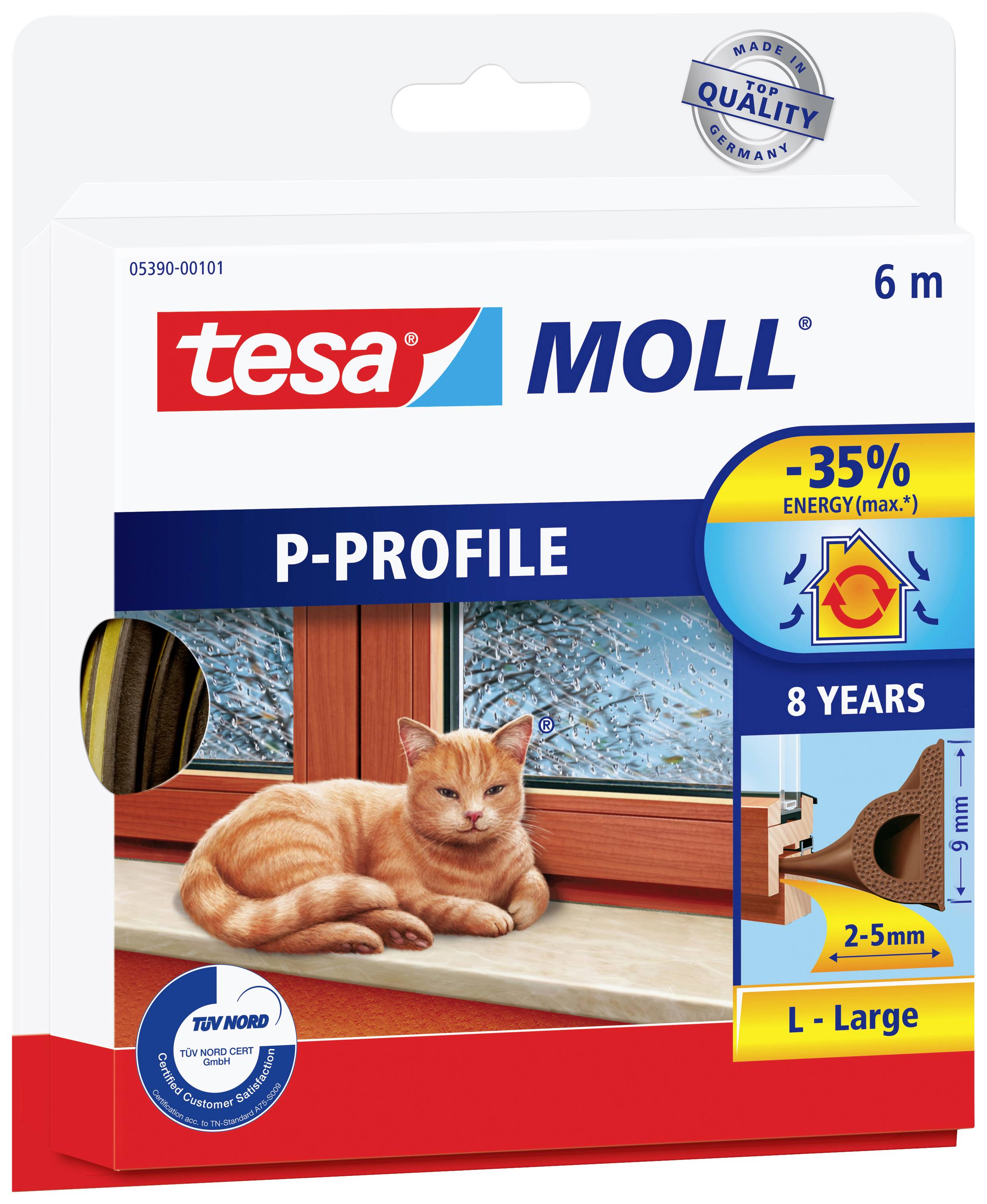 tesa P-PROFILE 05390-00101-00 Draught excluder tesamoll® Brown (L x W) 6 m x 9 mm 1 pc(s)