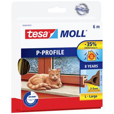 tesa P-PROFILE 05390-00101-00 Draught excluder tesamoll®  Brown (L x W) 6 m x 9 mm 1 pc(s)