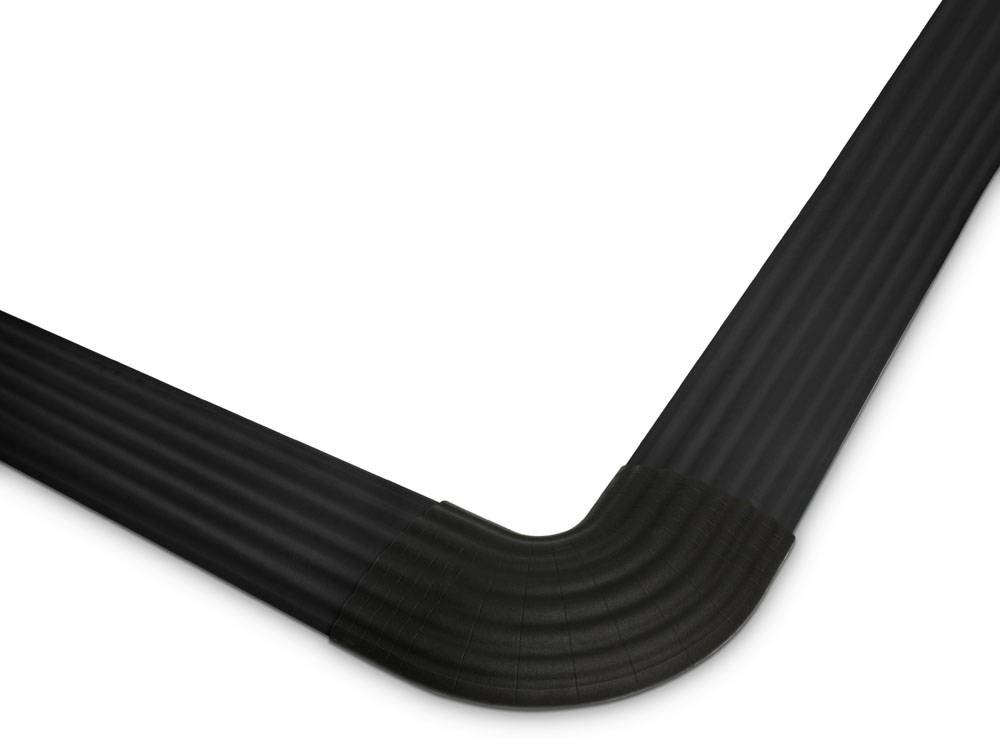 Black, rounded frame edge on a white background.
