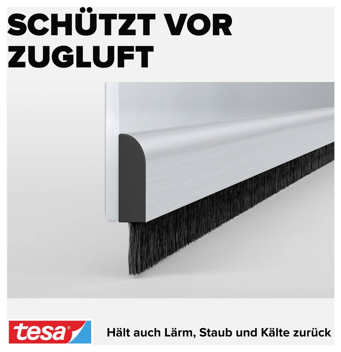 Floor sealing protects against draughts. Keeps out noise, dust and cold. Brand name: tesa.
