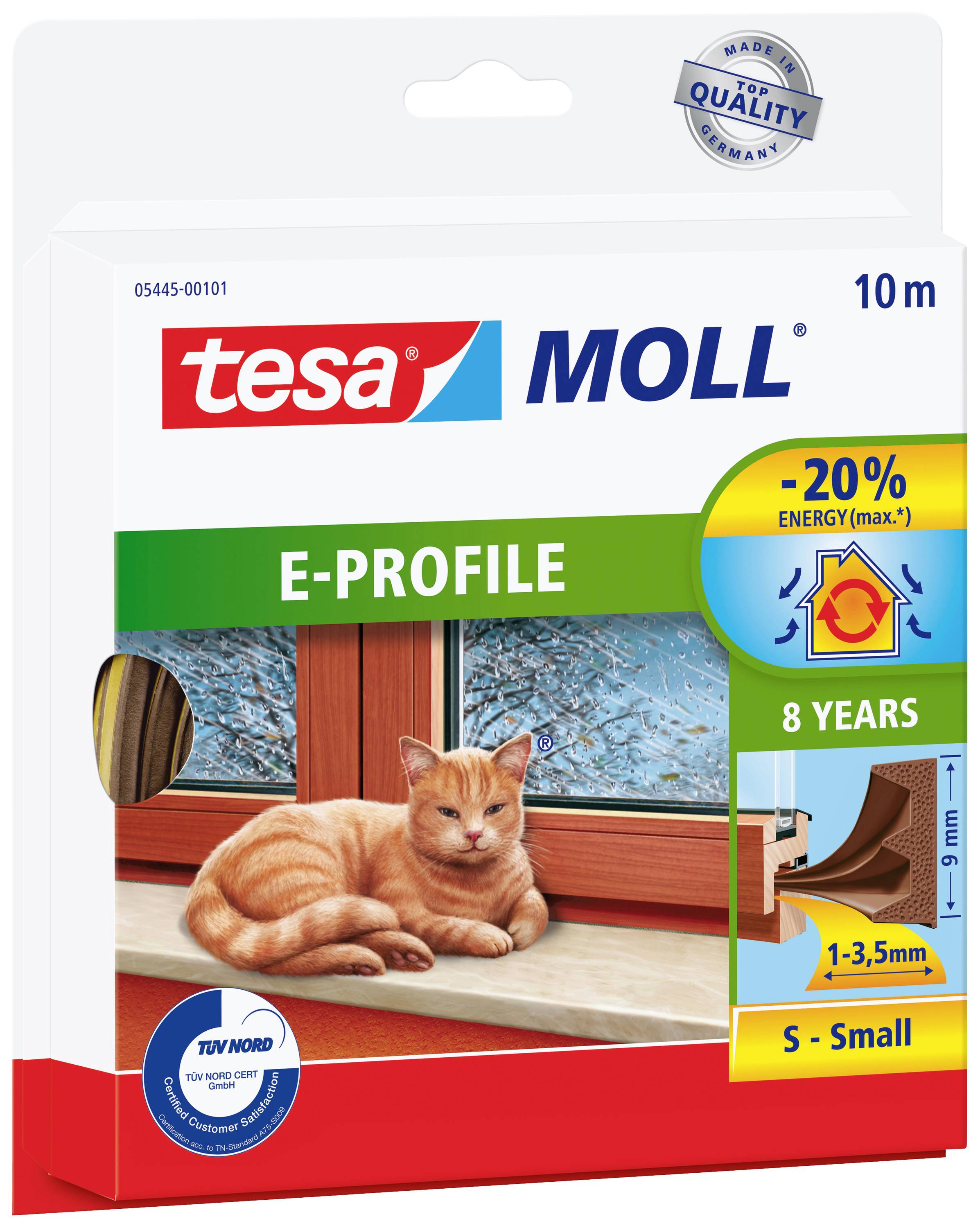 tesa E-PROFILE 05445-00101-00 Draught excluder tesamoll® Brown (L x W) 10 m x 9 mm 1 pc(s)
