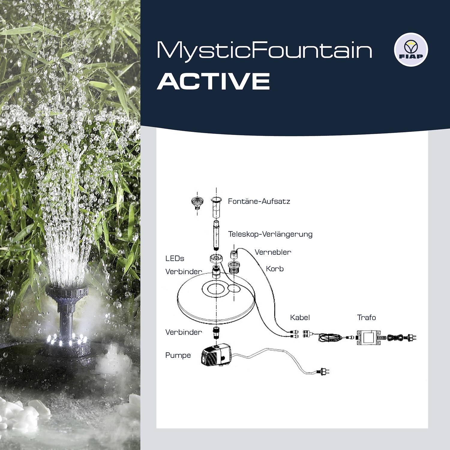 FIAP 3014 Fungal Active Floating waterfeature incl. fogger, incl. illumination 2500 l/h-2